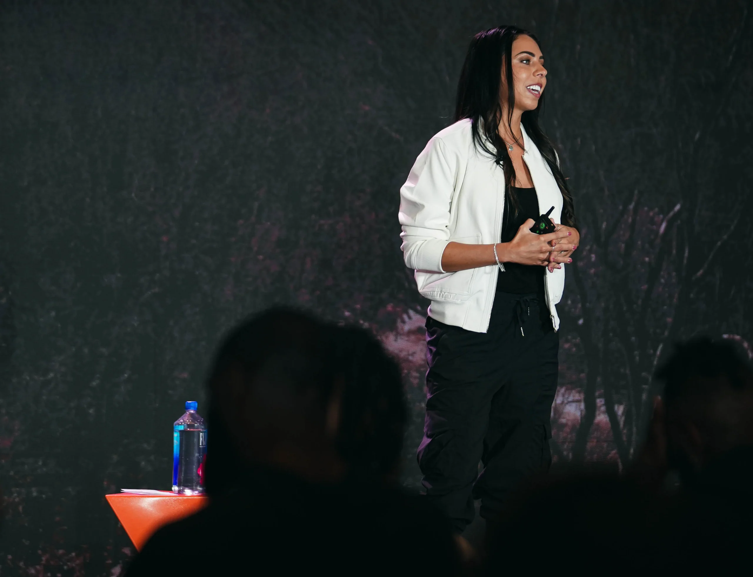 Hillary Seiler speaking to an employee audience about financial wellness