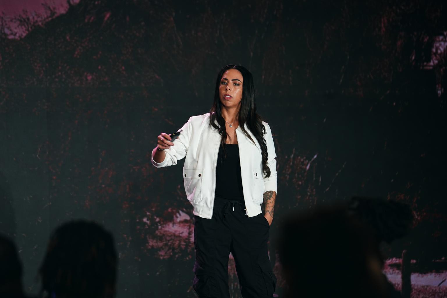 Hillary Seiler speaking at a credit union member event
